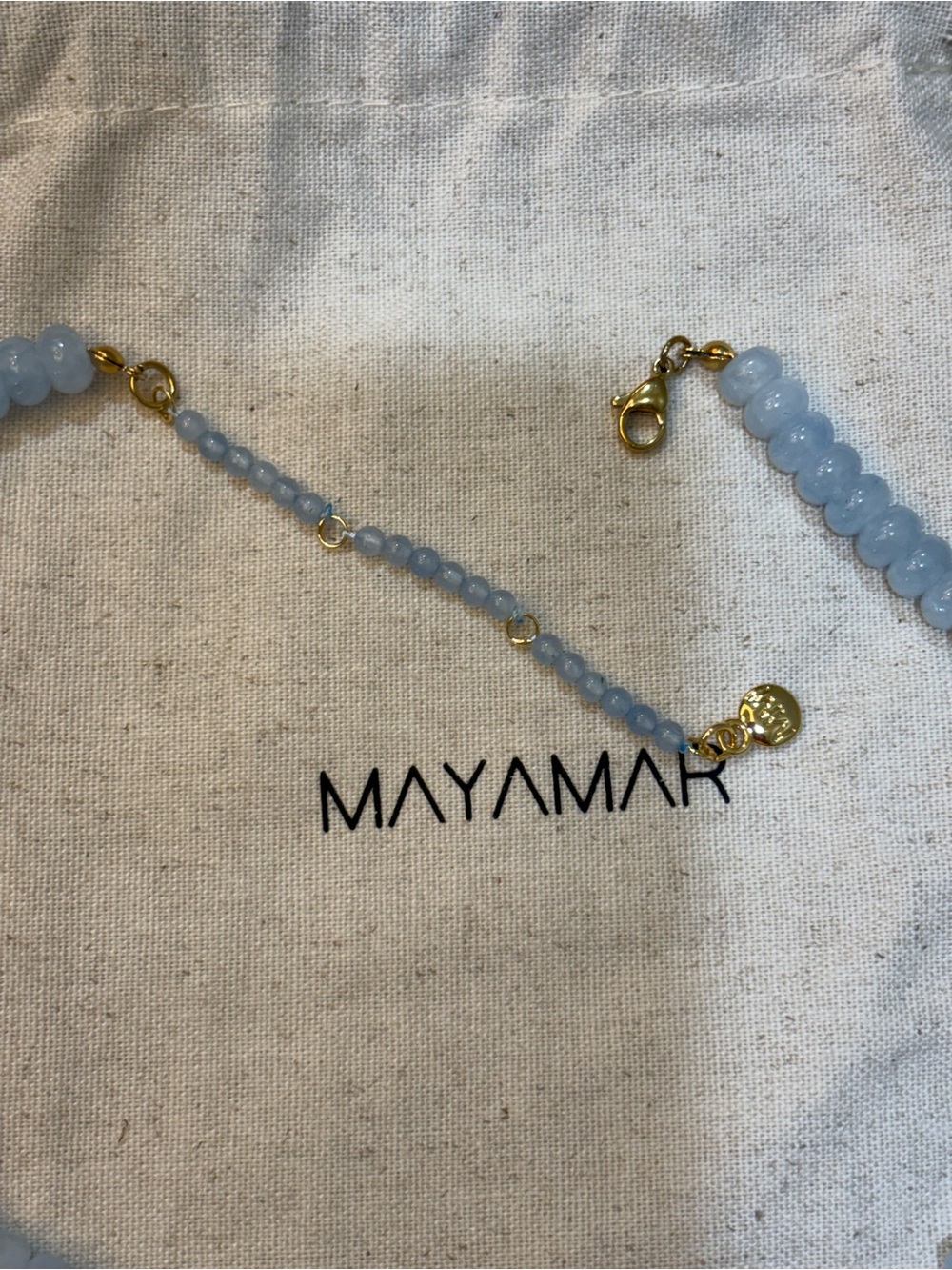 Mayamar Aquamarine Light Blue Beaded Necklace W| Beaded Extender NWT - Picture 4 of 5